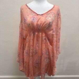 Icing Floral Chiffon Kaftan Swim Cover Up